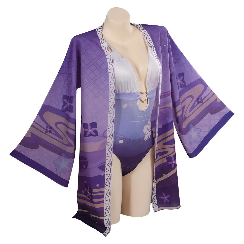 Genshin Impact Raiden Shogun Swimsuit Cosplay Costume Halloween Carnival Party Disguise Suit